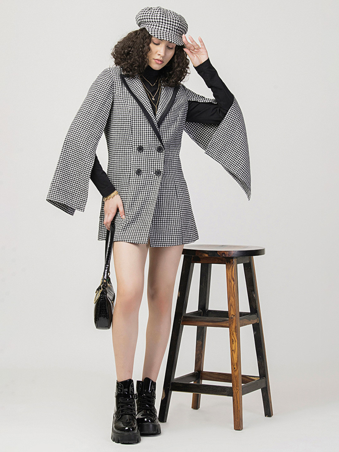 HOUSE OF S Women Checked Shirt Mini Dress