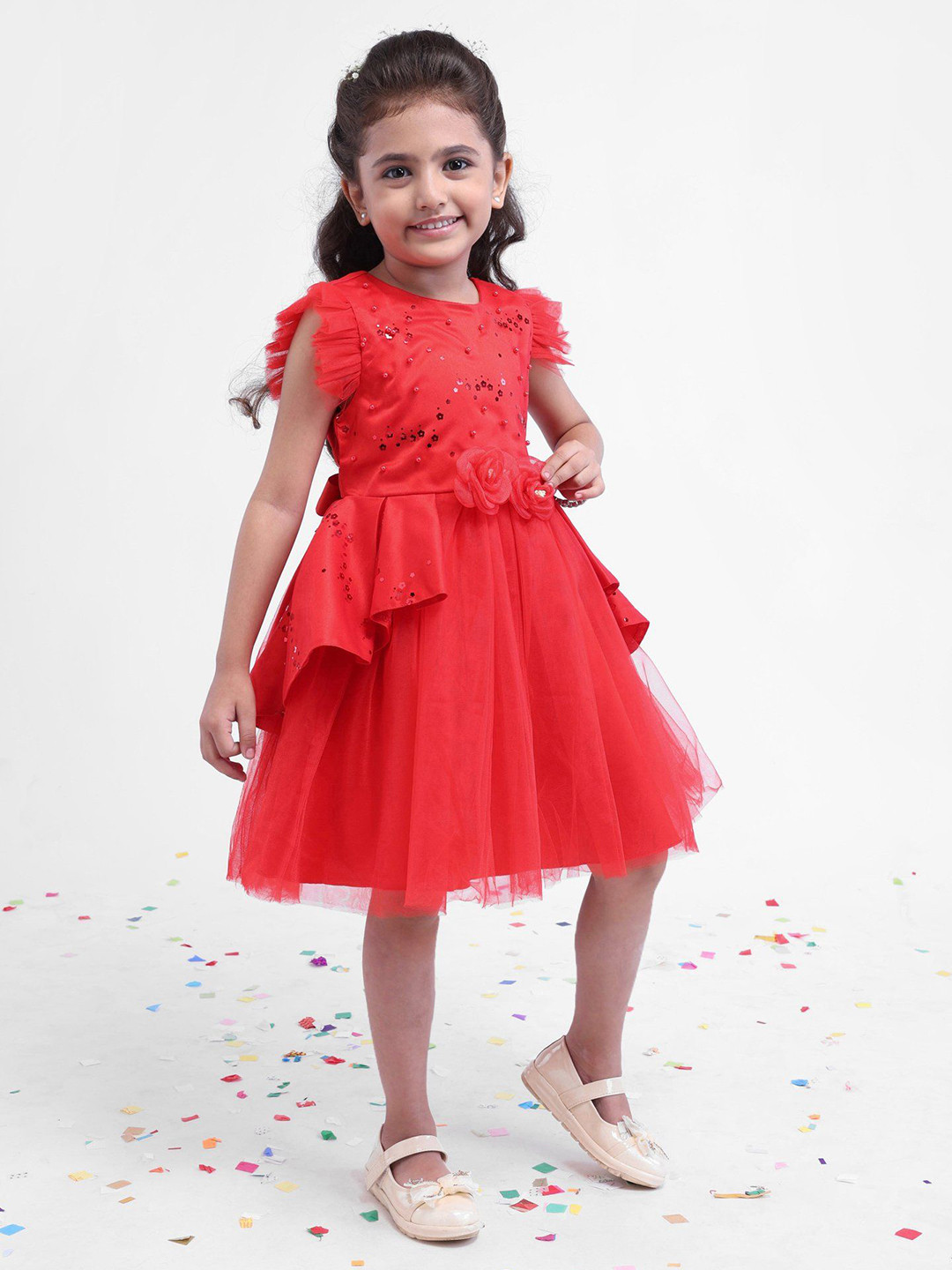 Mark & Mia Girl Print Peplum Dress