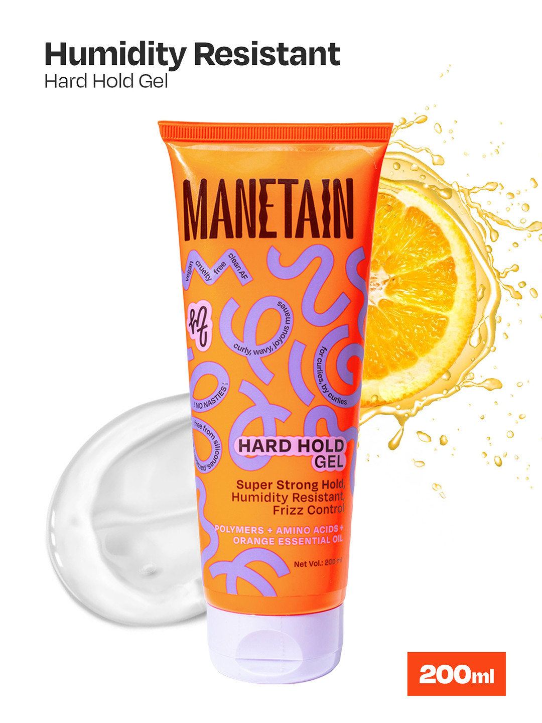 MANETAIN Frizz Control Hard Hold Gel - 200 ml