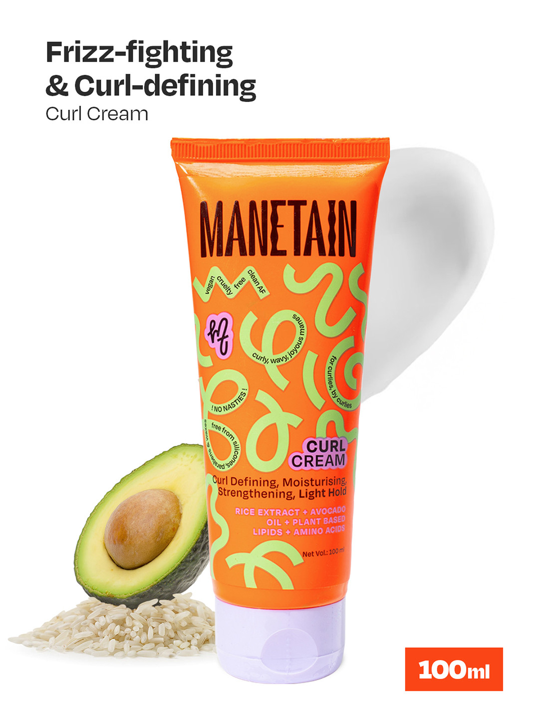 MANETAIN Frizz Control Curl Cream Wit Avocado Oil - 100 ml
