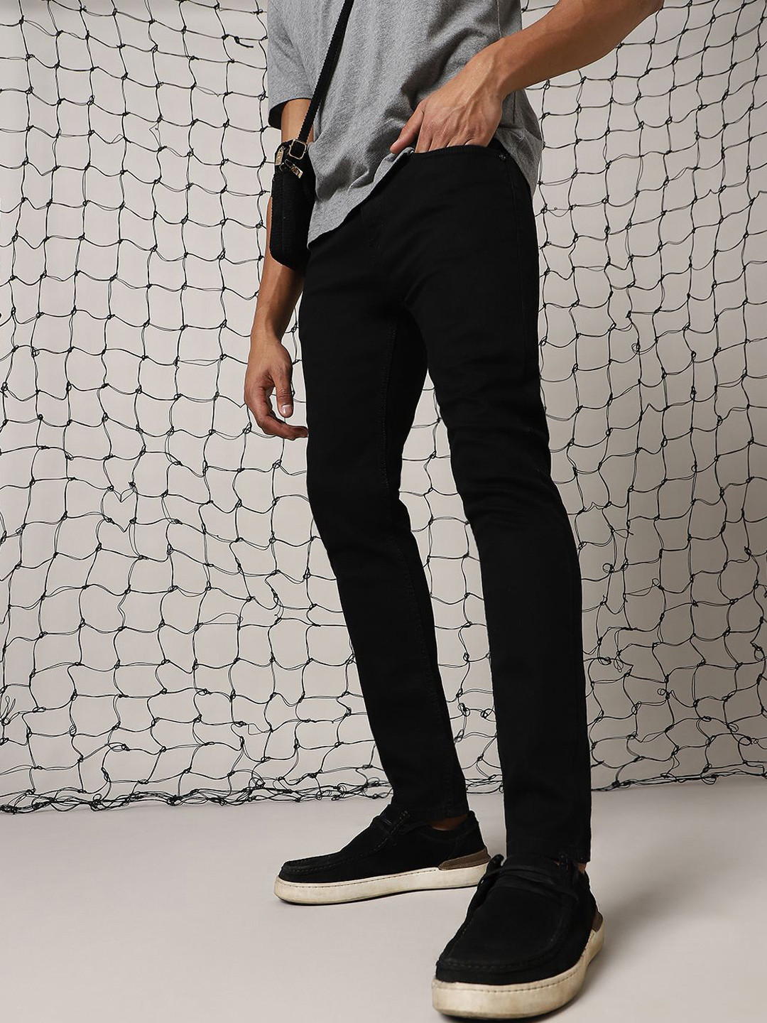 Hubberholme Men Slim Fit Light Black Jeans