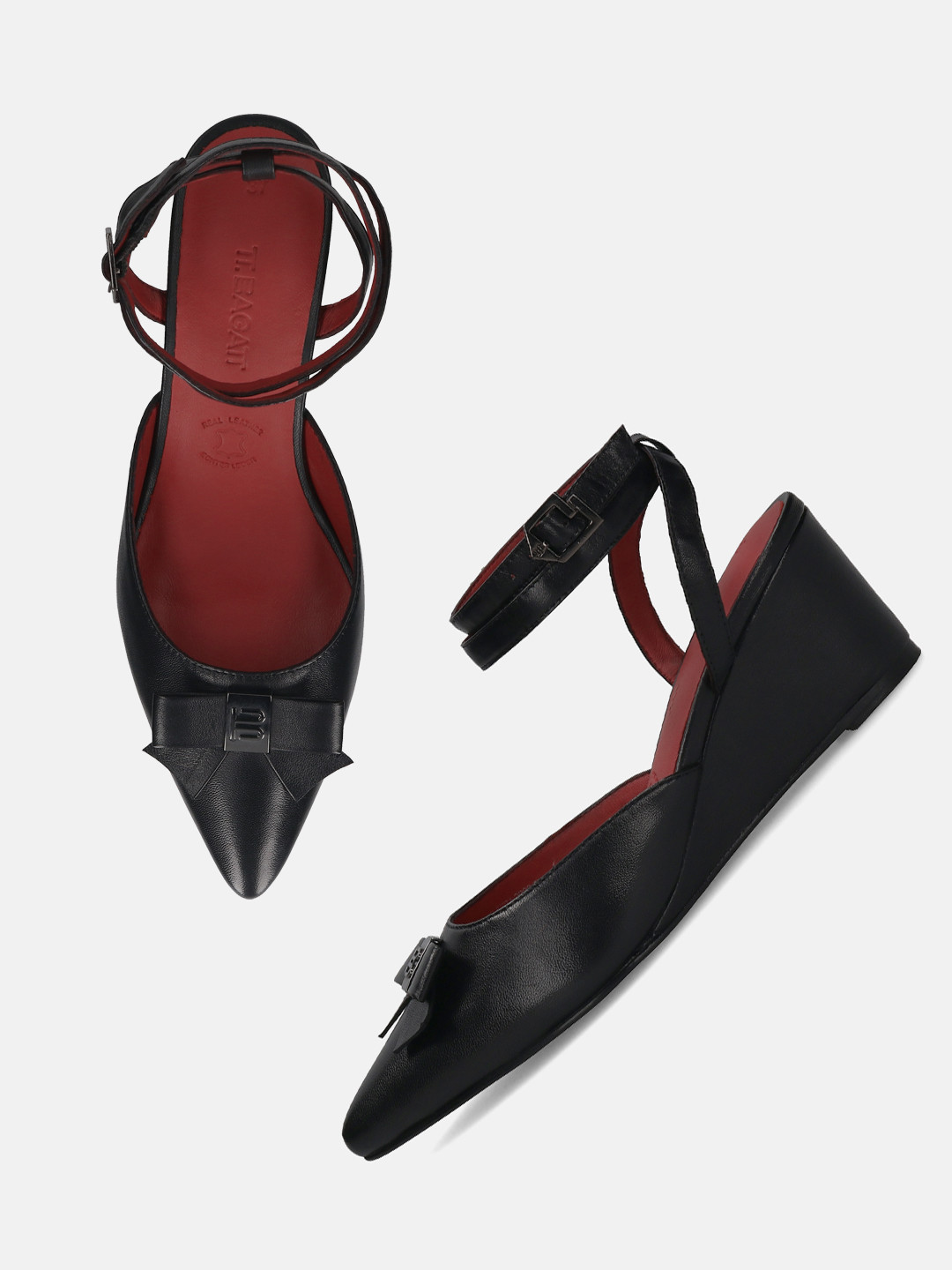 BAGATT Leather Wedge Heel Sandals with Bows