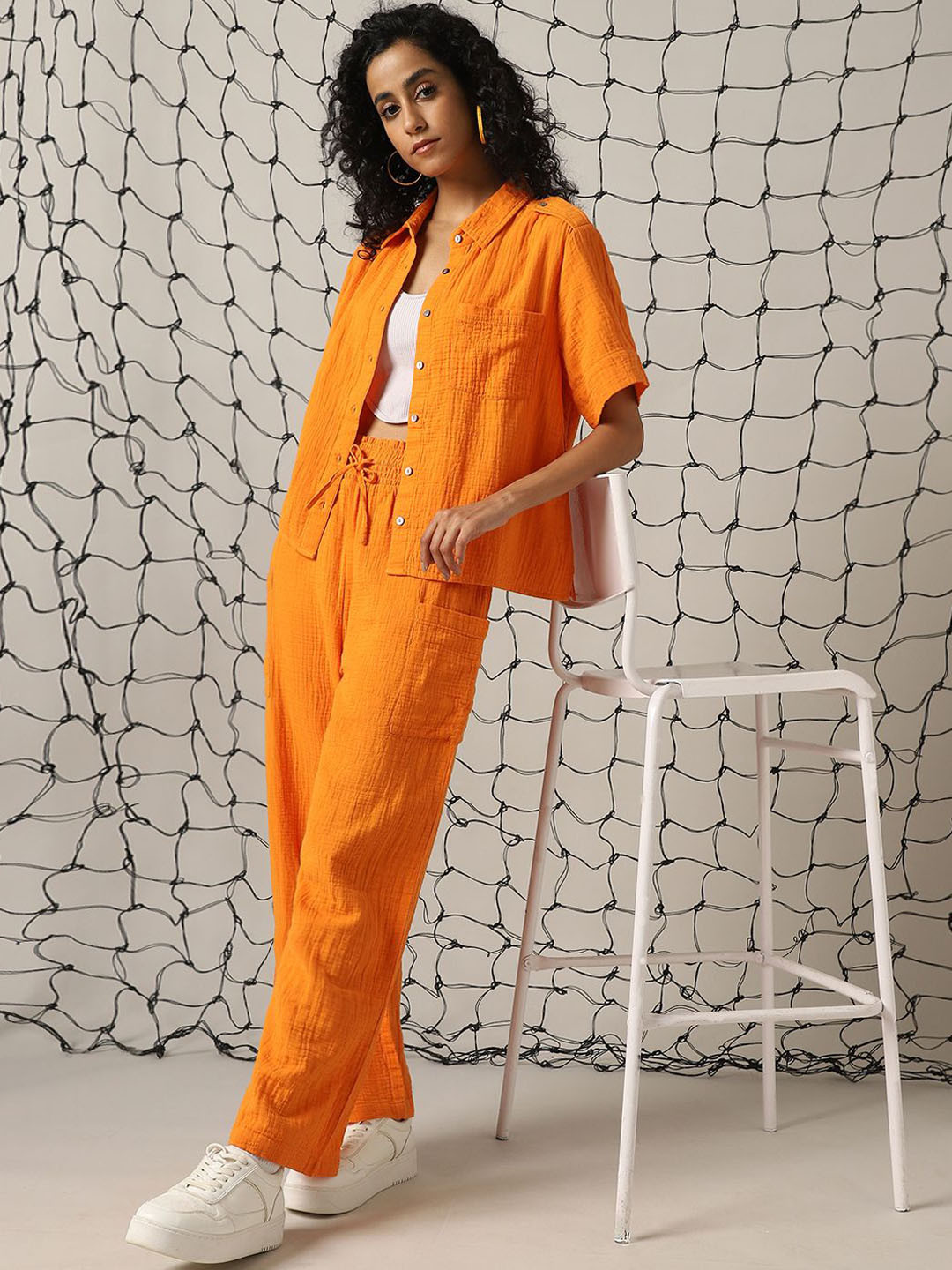 Hubberholme Self Design Double Cloth Pure Cotton Shirt With Trouser