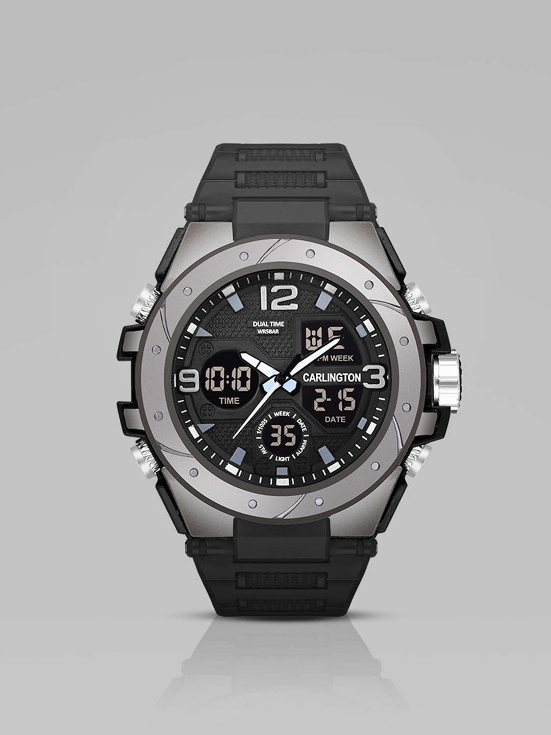 CARLINGTON Men Dial & Straps Digital Multi Function Watch CT 9105 Black1