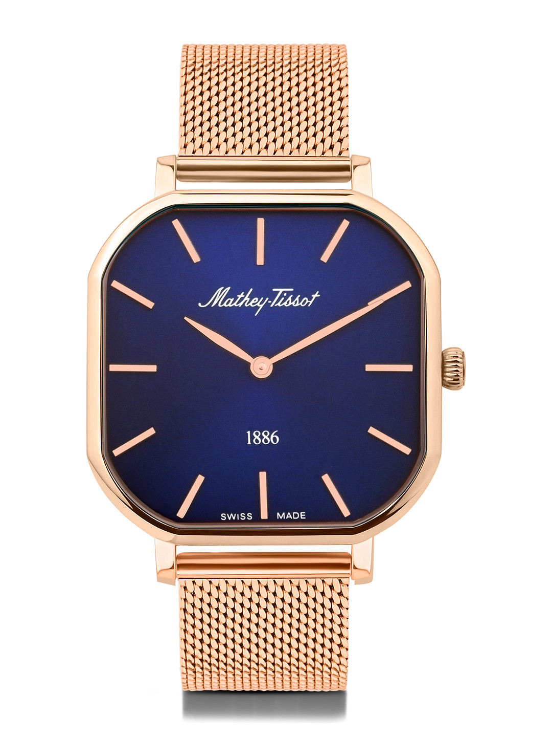 Mathey-Tissot Women Swiss Made Monsoon Square Quartz Blue Dial Watch - D7917PBU