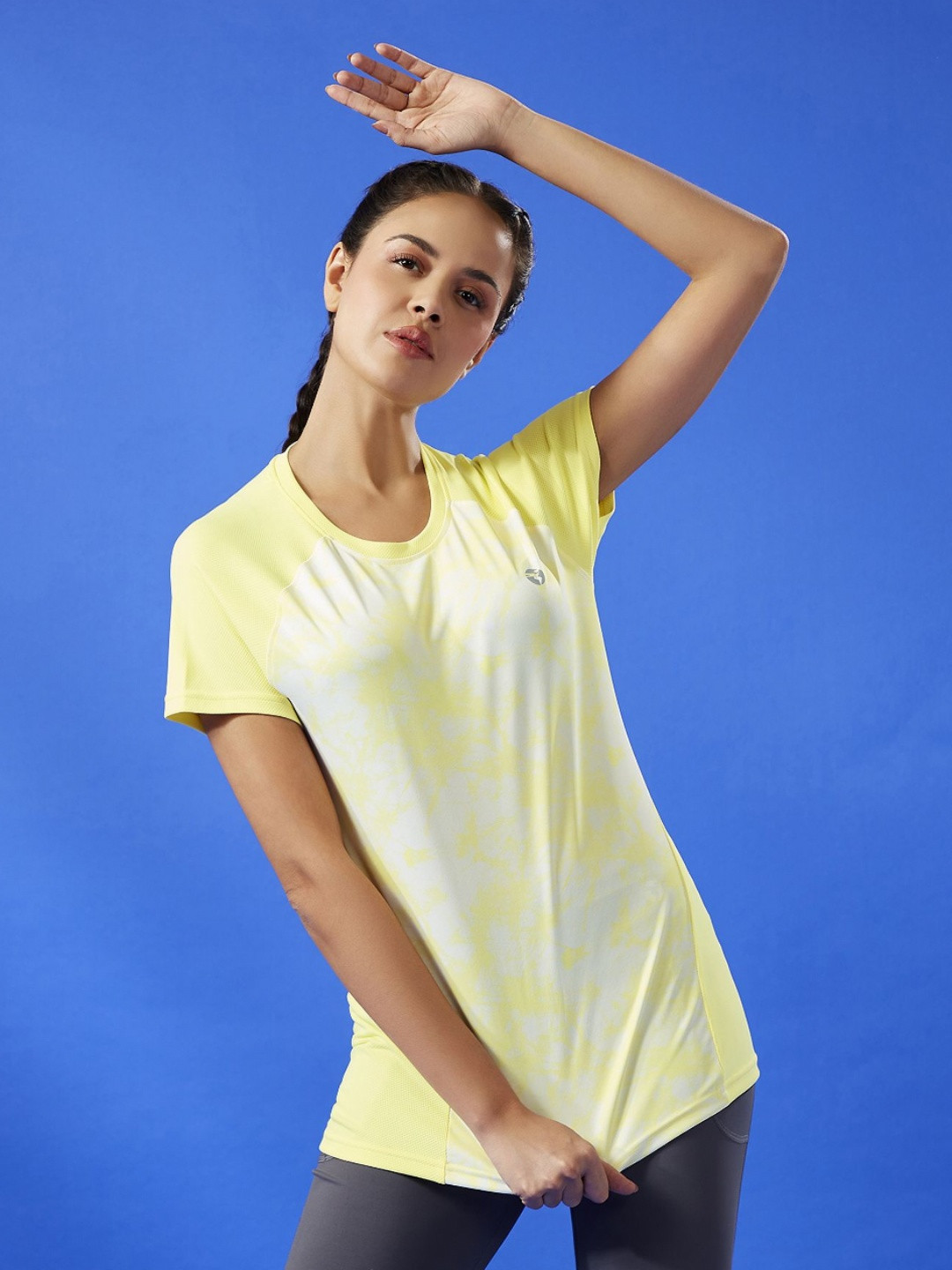 Technosport Women Typography Printed UPF50 Slim Fit T-shirt