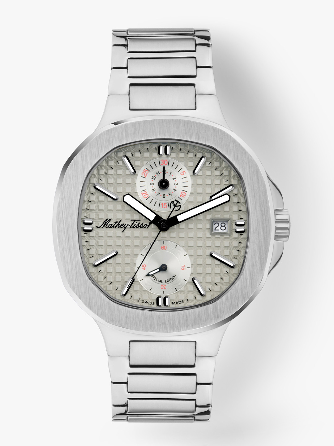 Mathey-Tissot Men Swiss Made Evasion Chronograph Quartz Silver Dial Watch - H152CHAS