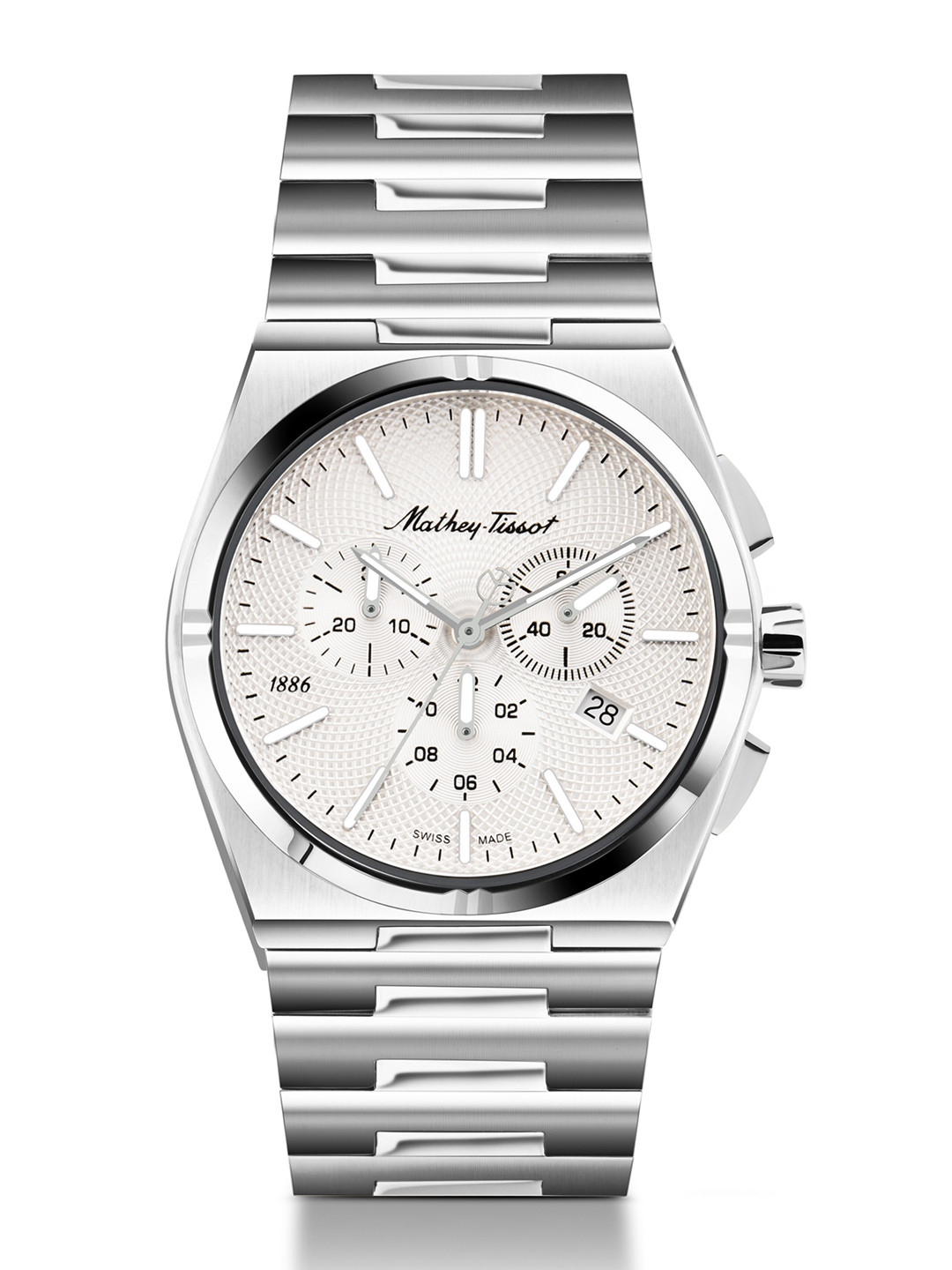 Mathey-Tissot Swiss Made Zesus Chrono Silver Dial Analog Watch For Men - H118CFAN