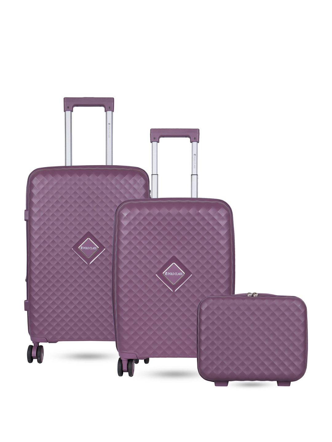 Polo Class Set Of 2 Textured Hard-Sided Trolley Bags With Vanity