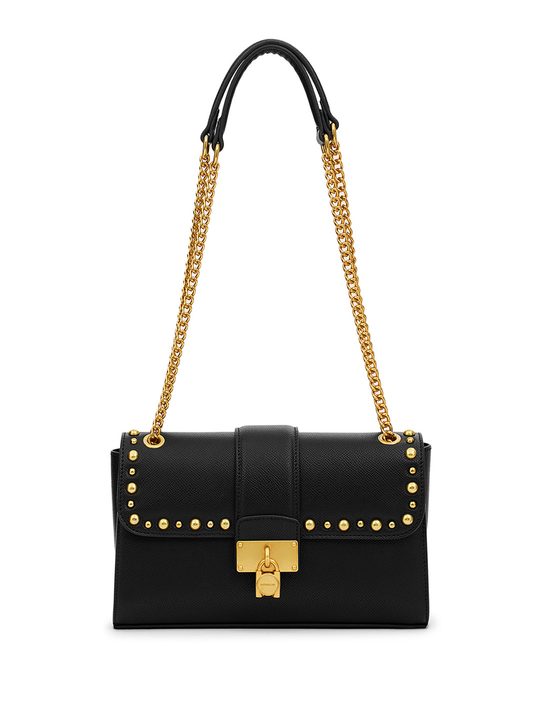 MIRAGGIO Alice Black Crossbody Sling Bag With Adjustable Chain Strap