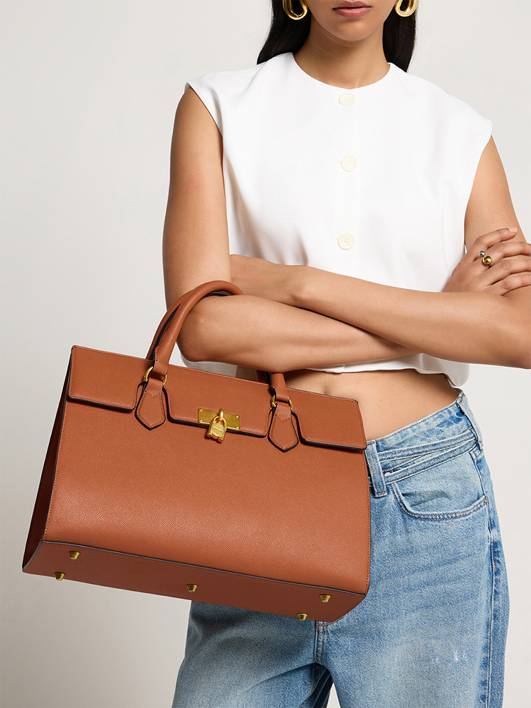 MIRAGGIO Diana Brown Crossbody Bag With Adjustable & Detachable Strap