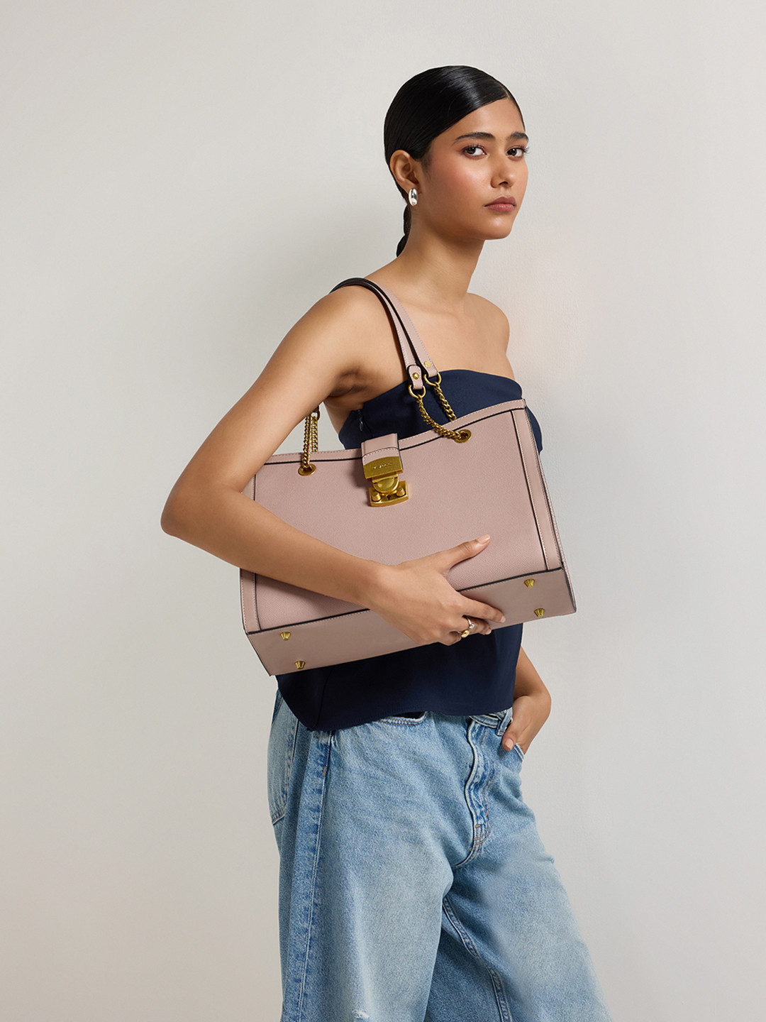 MIRAGGIO Selena Mink Structured Tote Bag