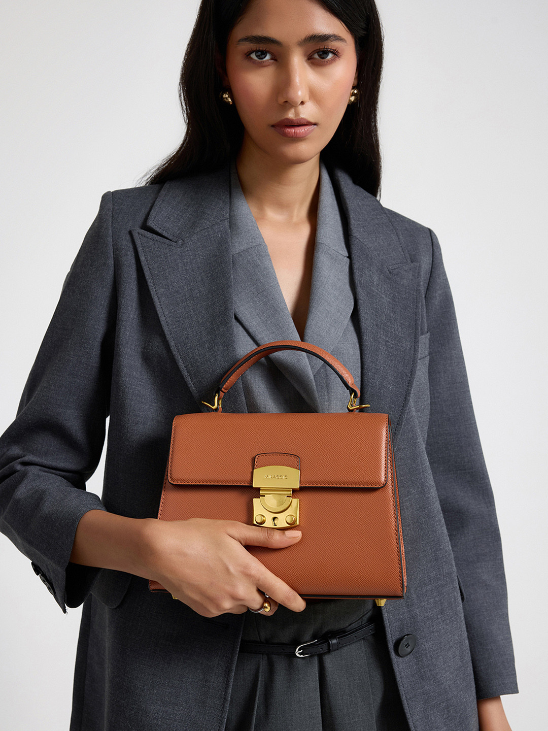 MIRAGGIO Michelle Brown Crossbody Bag With Adjustable & Detachable Strap