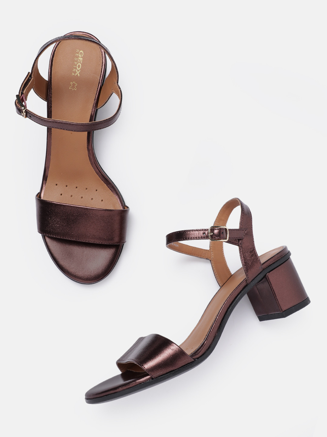 Geox Leather Block Sandals