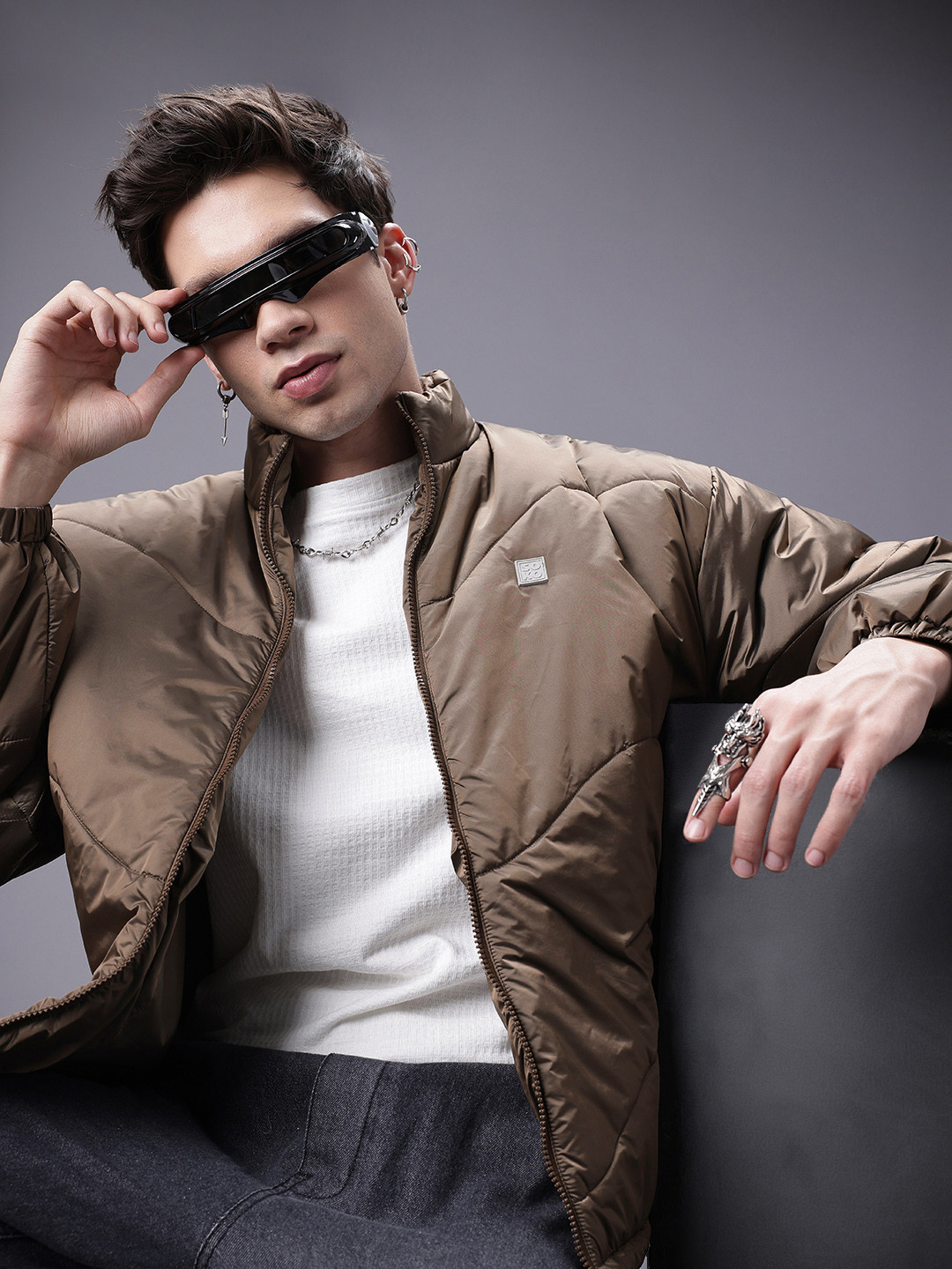 SOKO STREET Stand Collar Padded Jacket