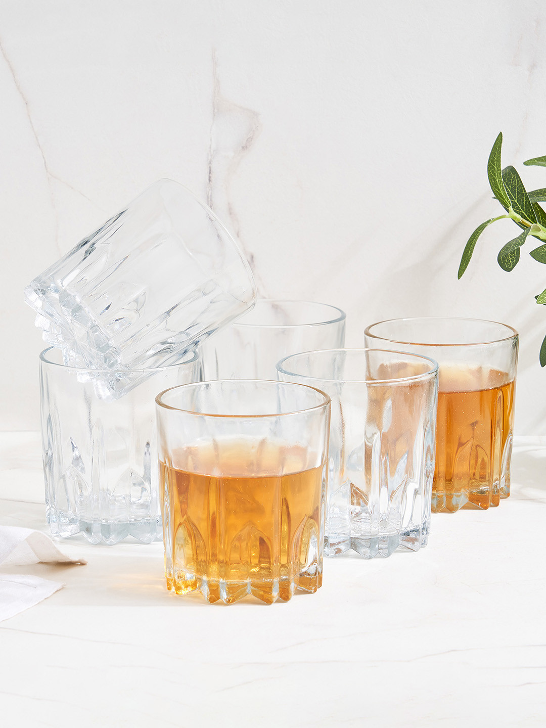 Home Centre Corsica Maria Transparent 6 Pieces Glass Water Glasses-300 ml