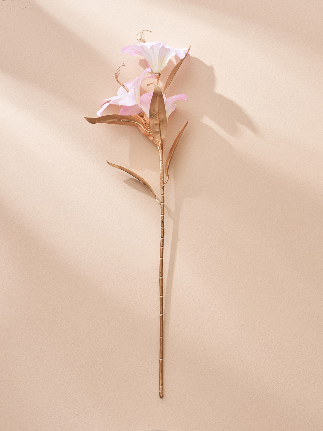 Home Centre Pink & Brown Lily Artificial Flower