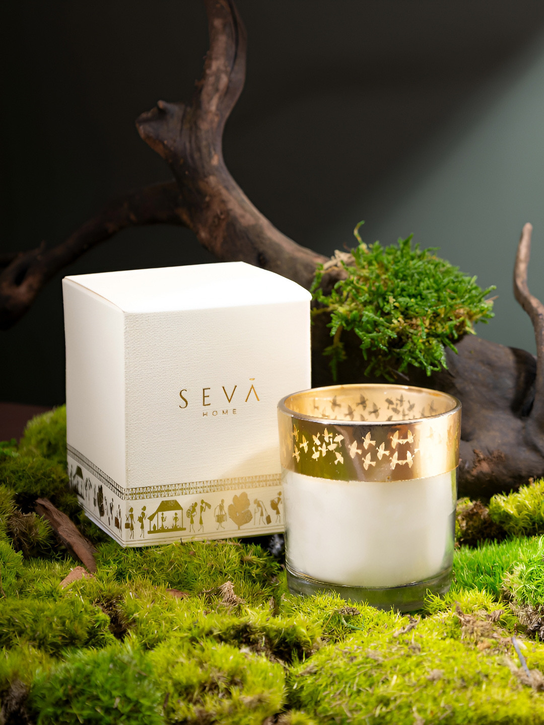 Seva Home Enchante 2 Wick Saffron Sunflowers, rose Solid Geometric Regular Jar Candles