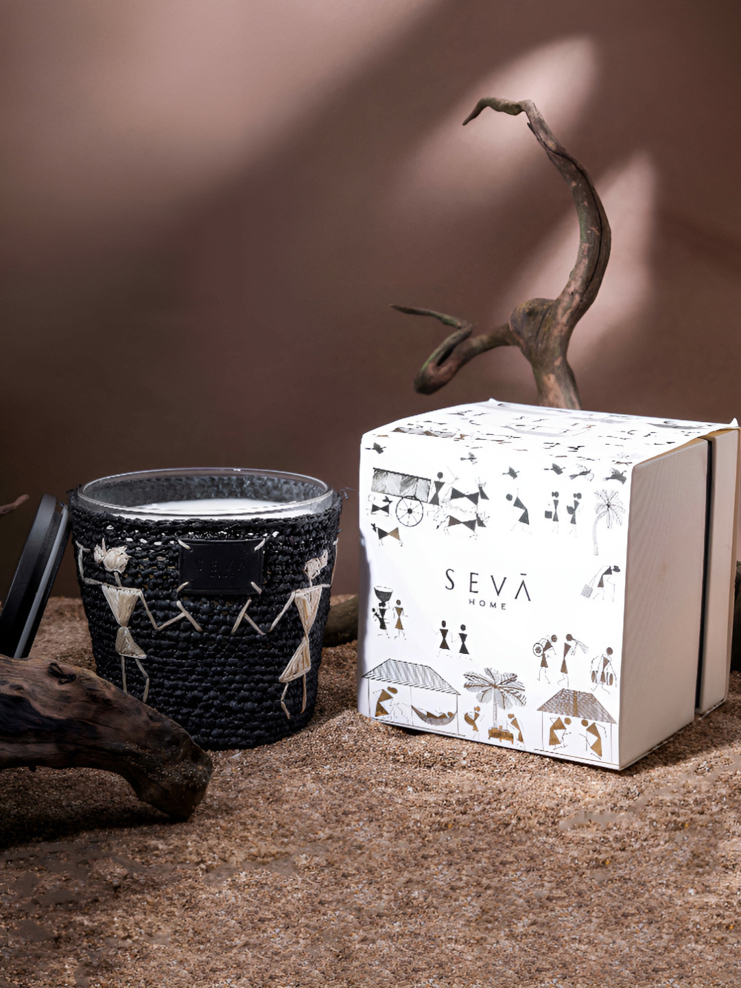 Seva Home Dil se Mandarin Avante Garde 2 Wick Abstract Geometric Regular Jar Candles