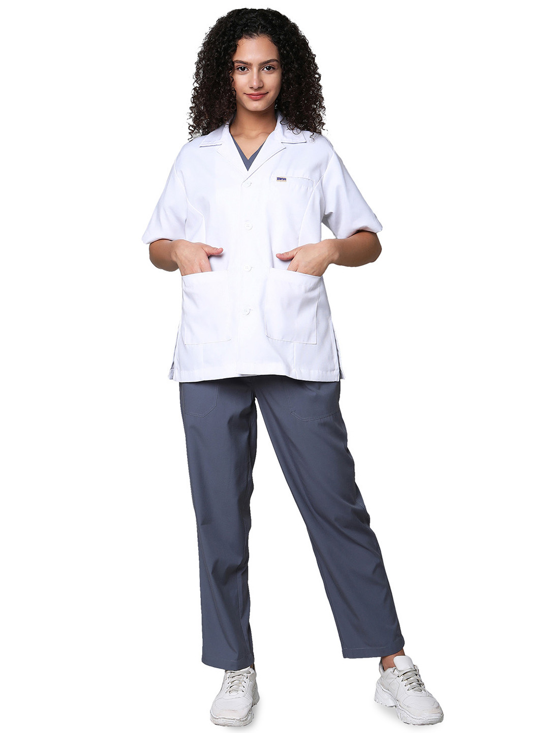 KNYA Women Medical Long Lab Coat Apron