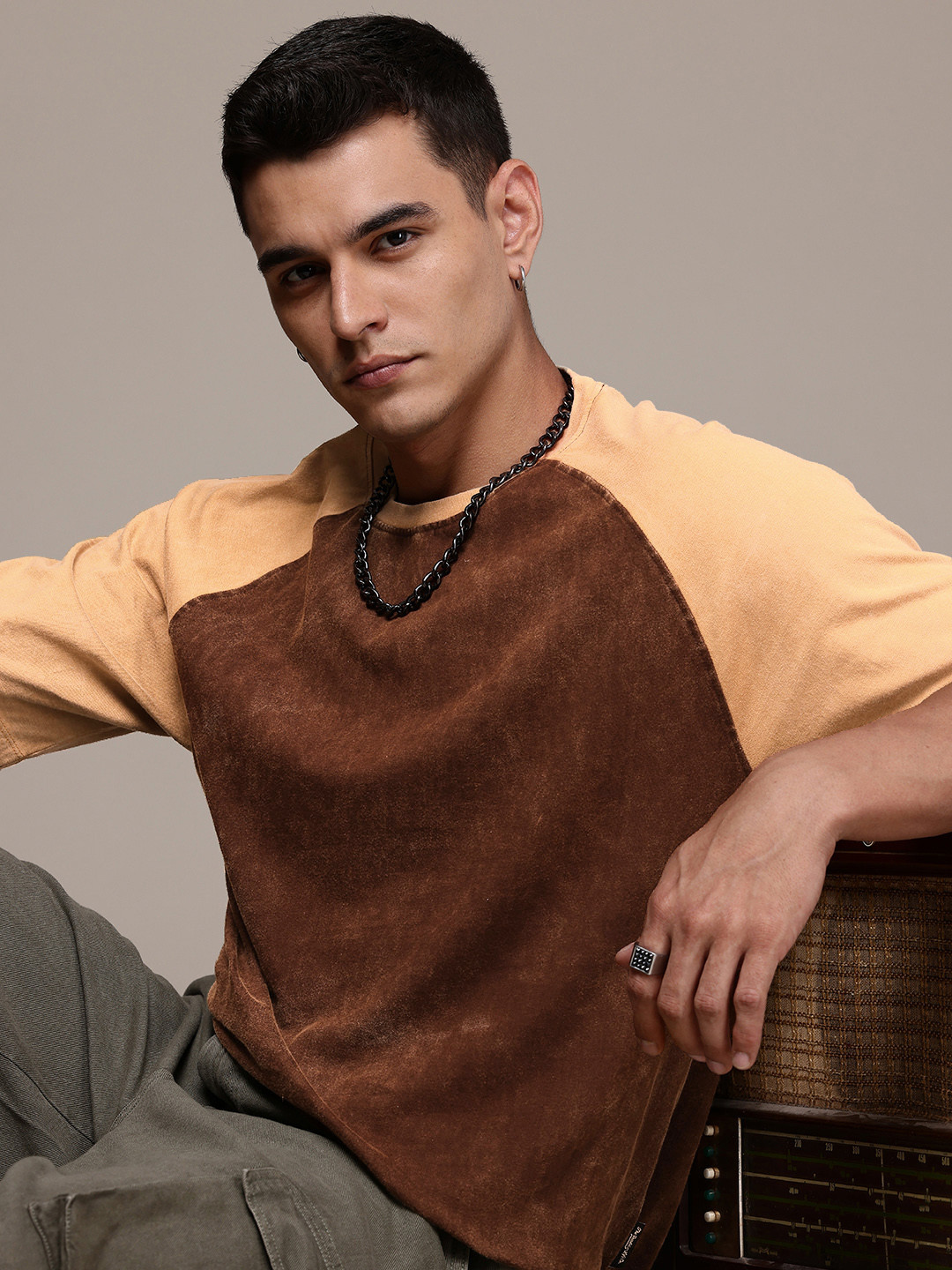 The Roadster Life Co. Washed Effect Pure Cotton Relaxed Fit T-shirt