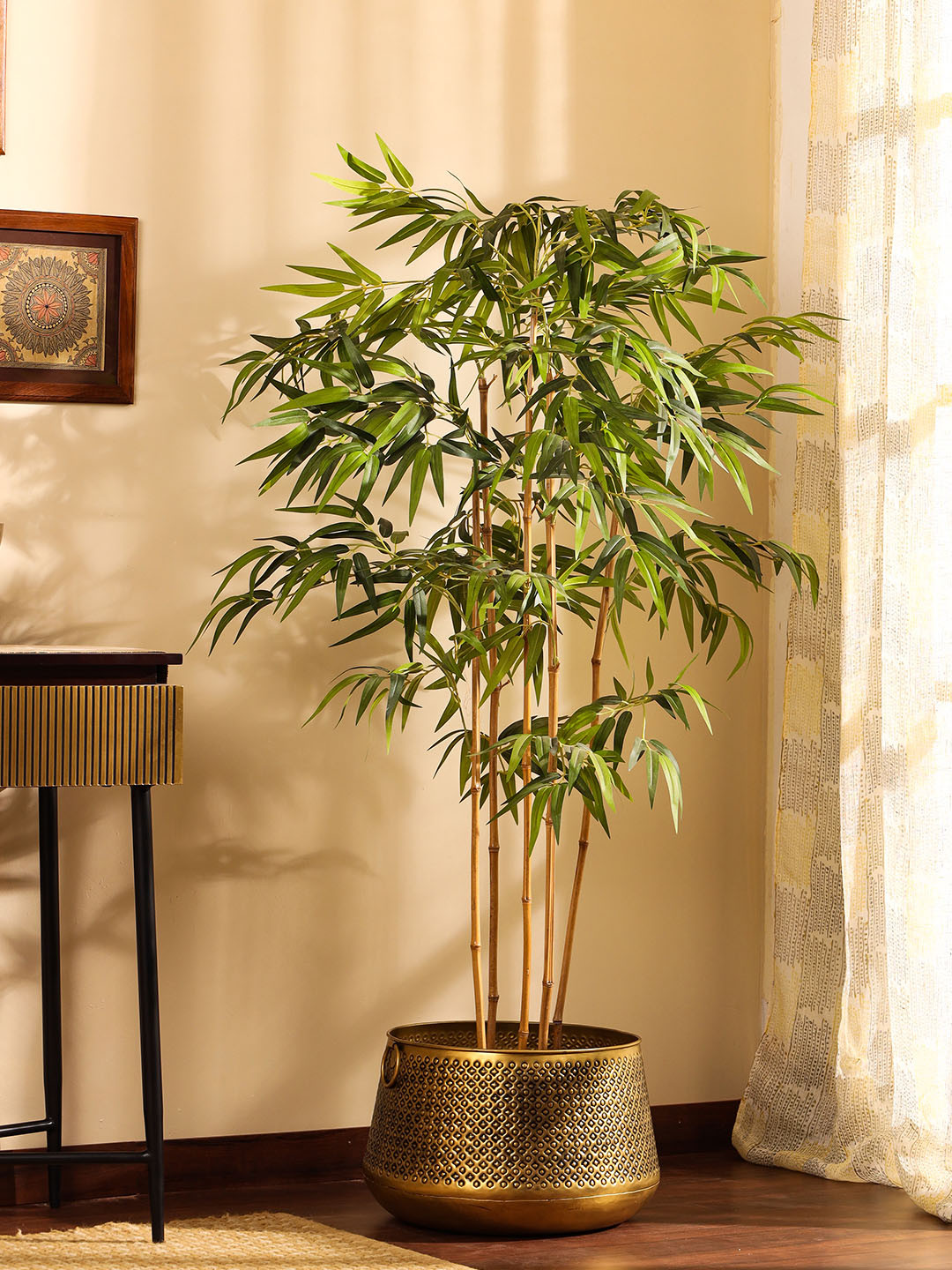 Elemntl Green Artificial Bamboo Plant in Black Pot