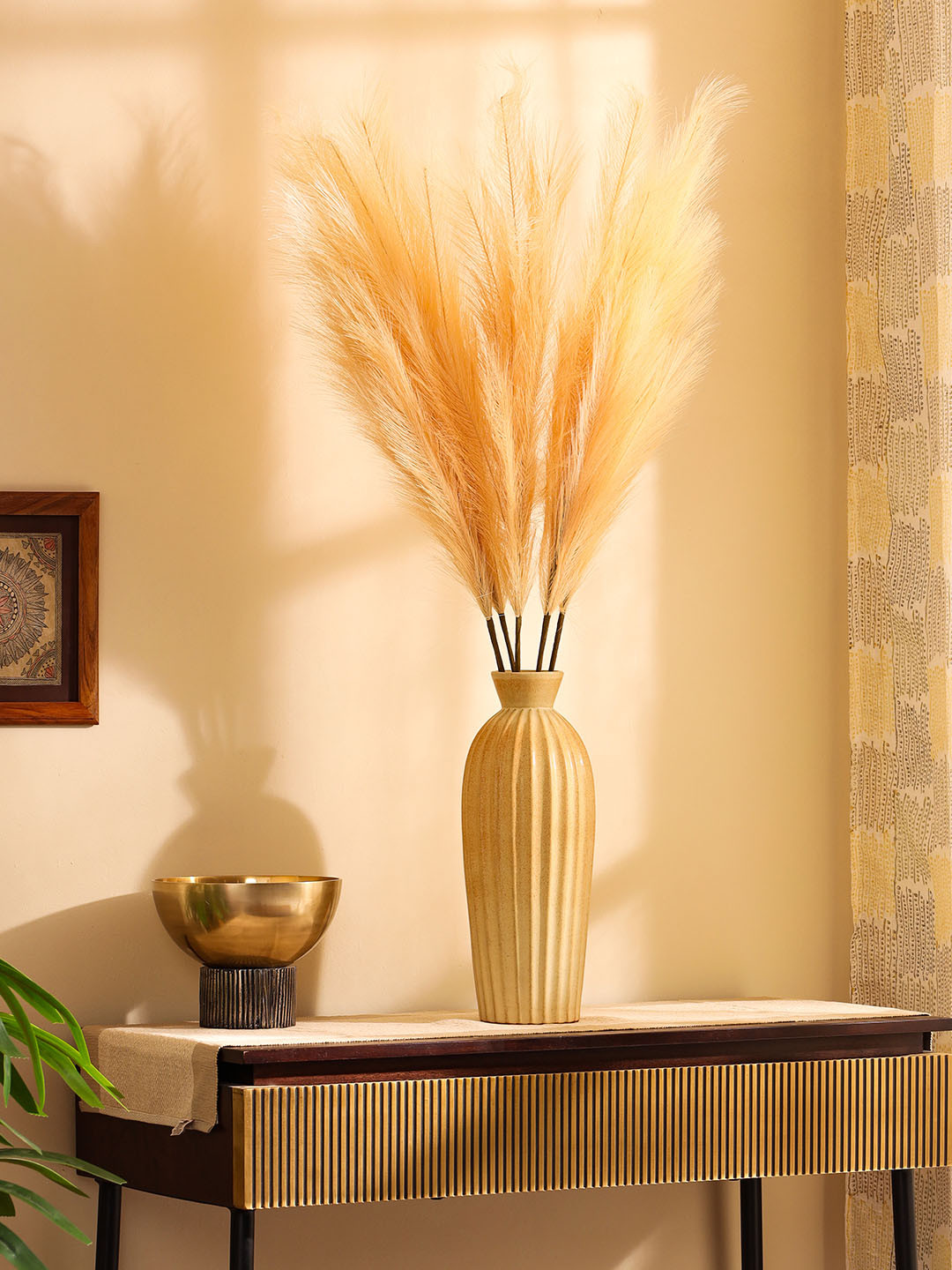 Elemntl Brown 3 Pieces Non-Hanging Pampas Artificial Plant