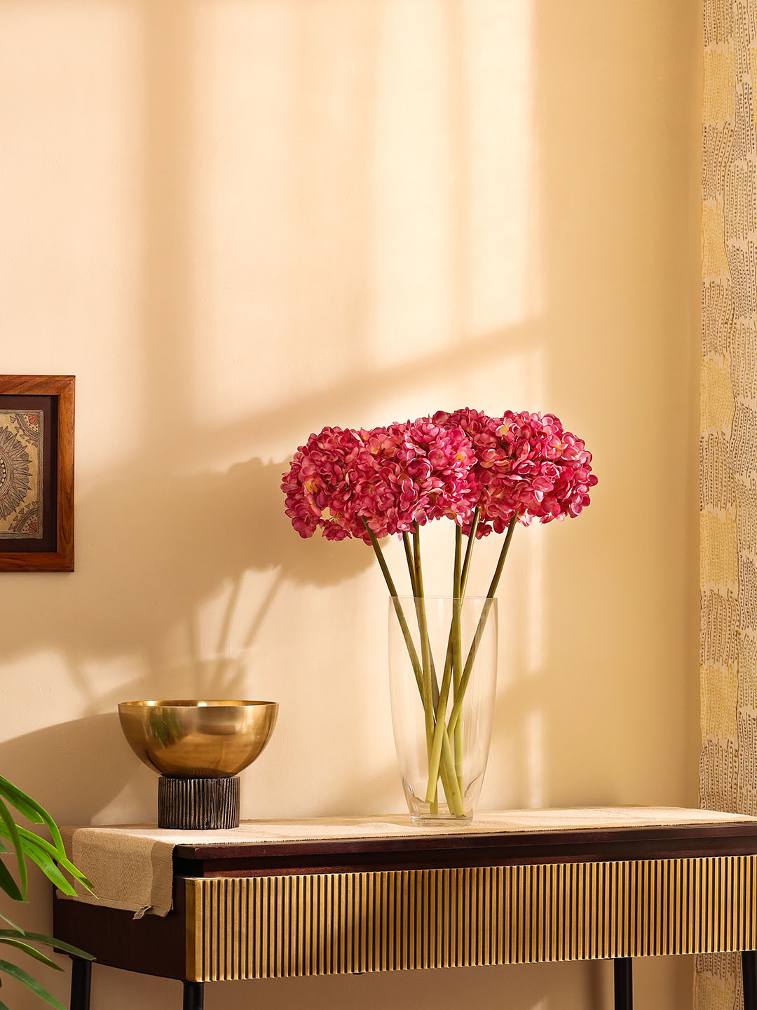 Elemntl Pink 3 Pieces Non-Hanging Hydrangea Artificial Flowers