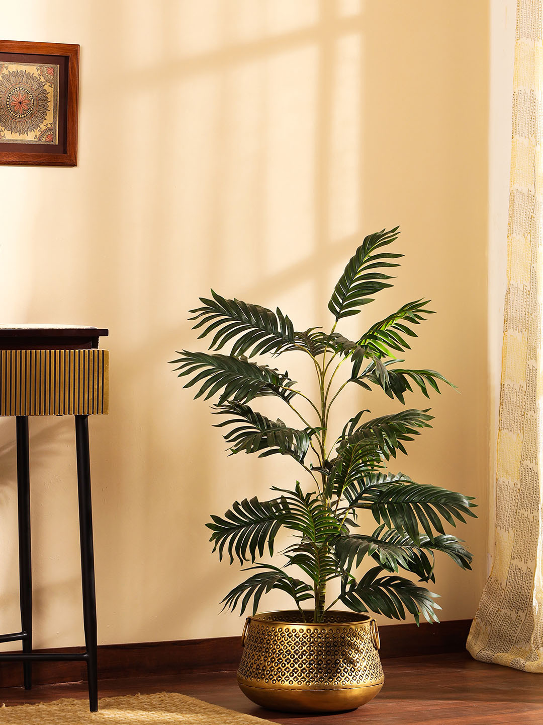 Elemntl Green Artifiical Areca Palm Plant With Black Pot