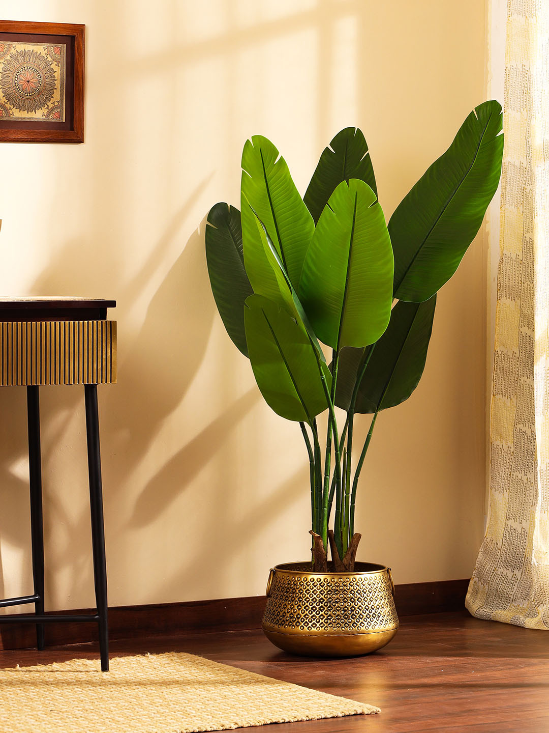 Elemntl Green Artifiical Banana Tree In Black Pot