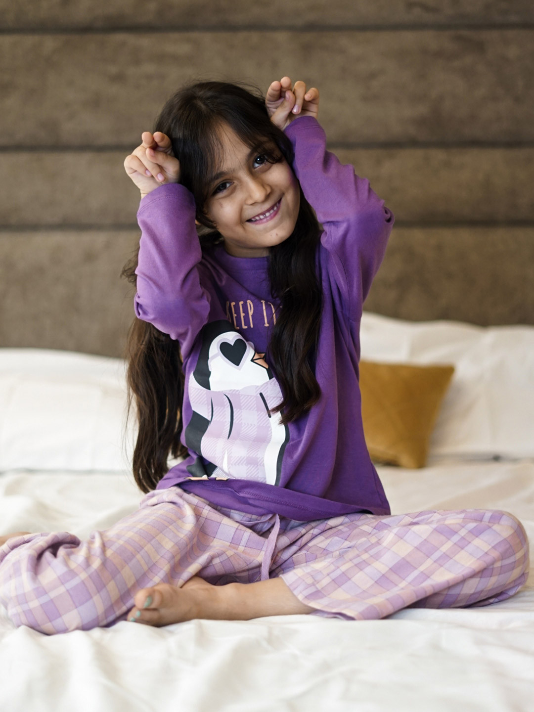 Girls Printed Relaxed Fit Pure Cotton Night suit