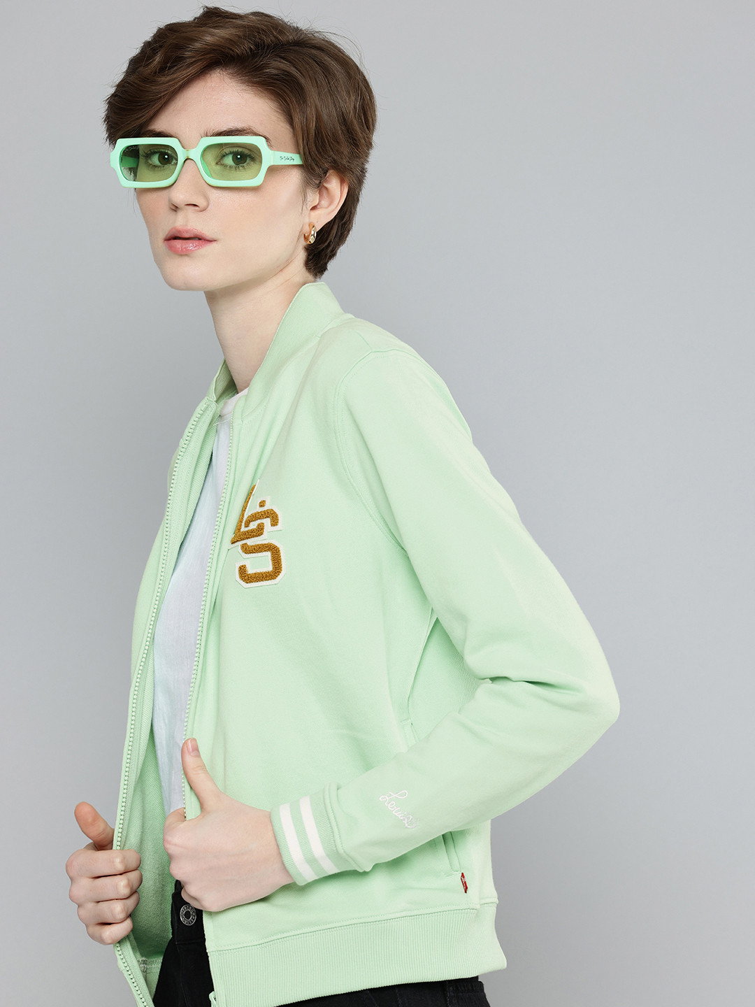 Levis Mock Collar Applique Detail Sweatshirt