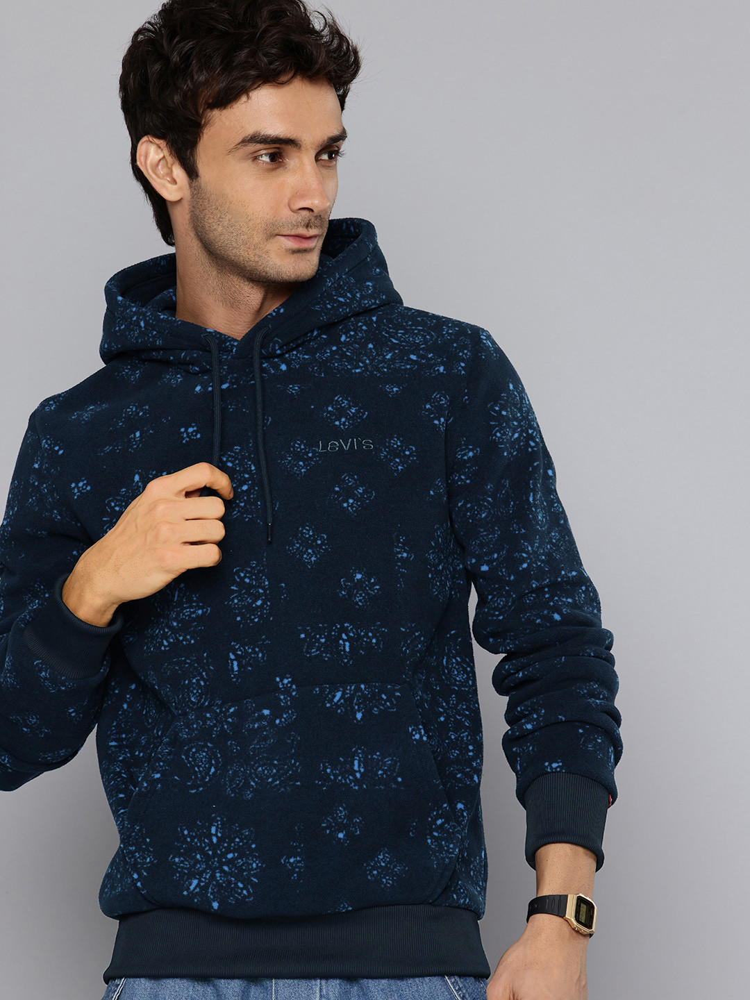 Levis Abstract Printed Fleece Hooded Sweatshirt