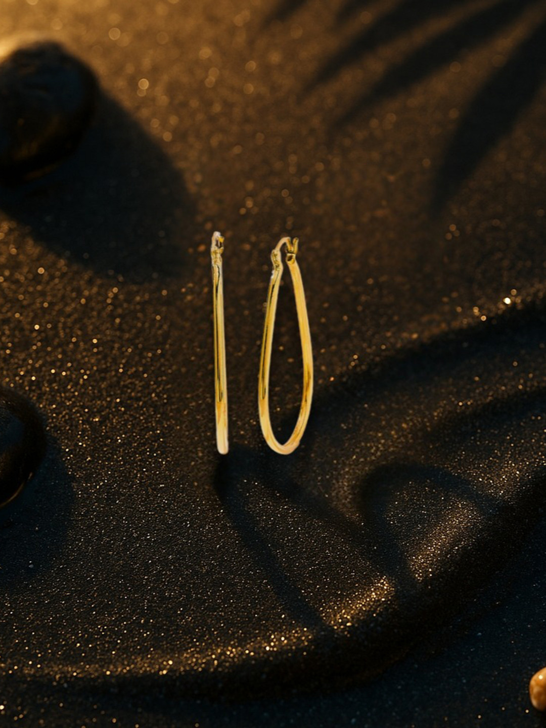 Nipura Women 925 Sterling Silver 14kt Gold Plated Radial Arc Contemporary Hoop Earrings