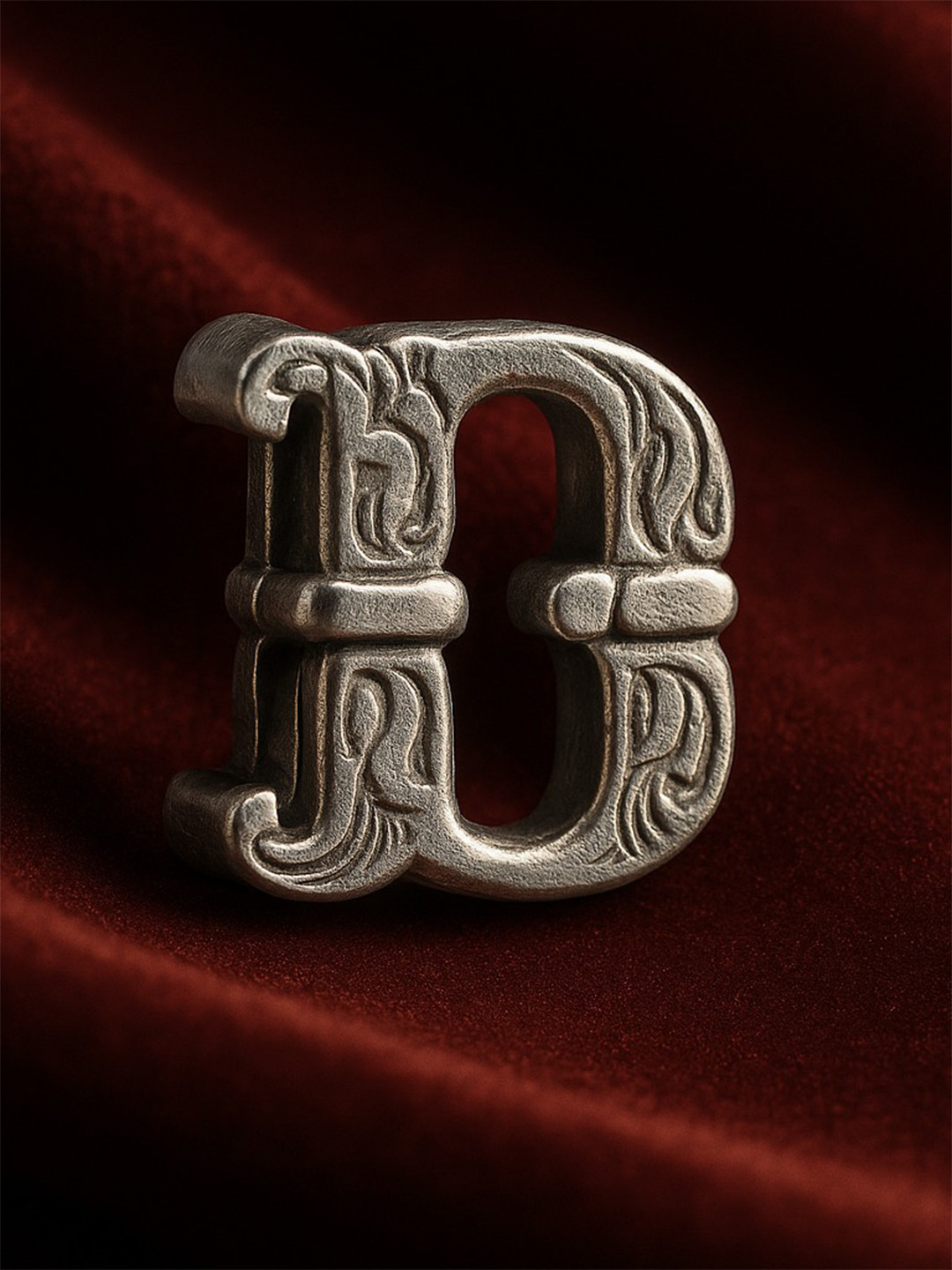 Nipura 925 Sterling Silver Rhodium-Plated Initial D Pendant