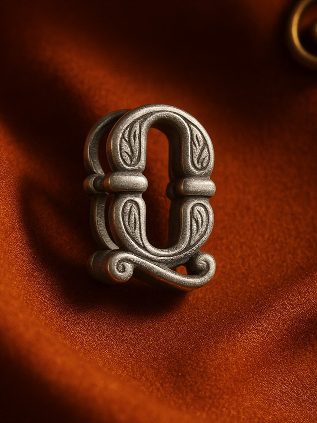 Nipura Men 925 Sterling Silver Rhodium-Plated Initial-Q Pendant