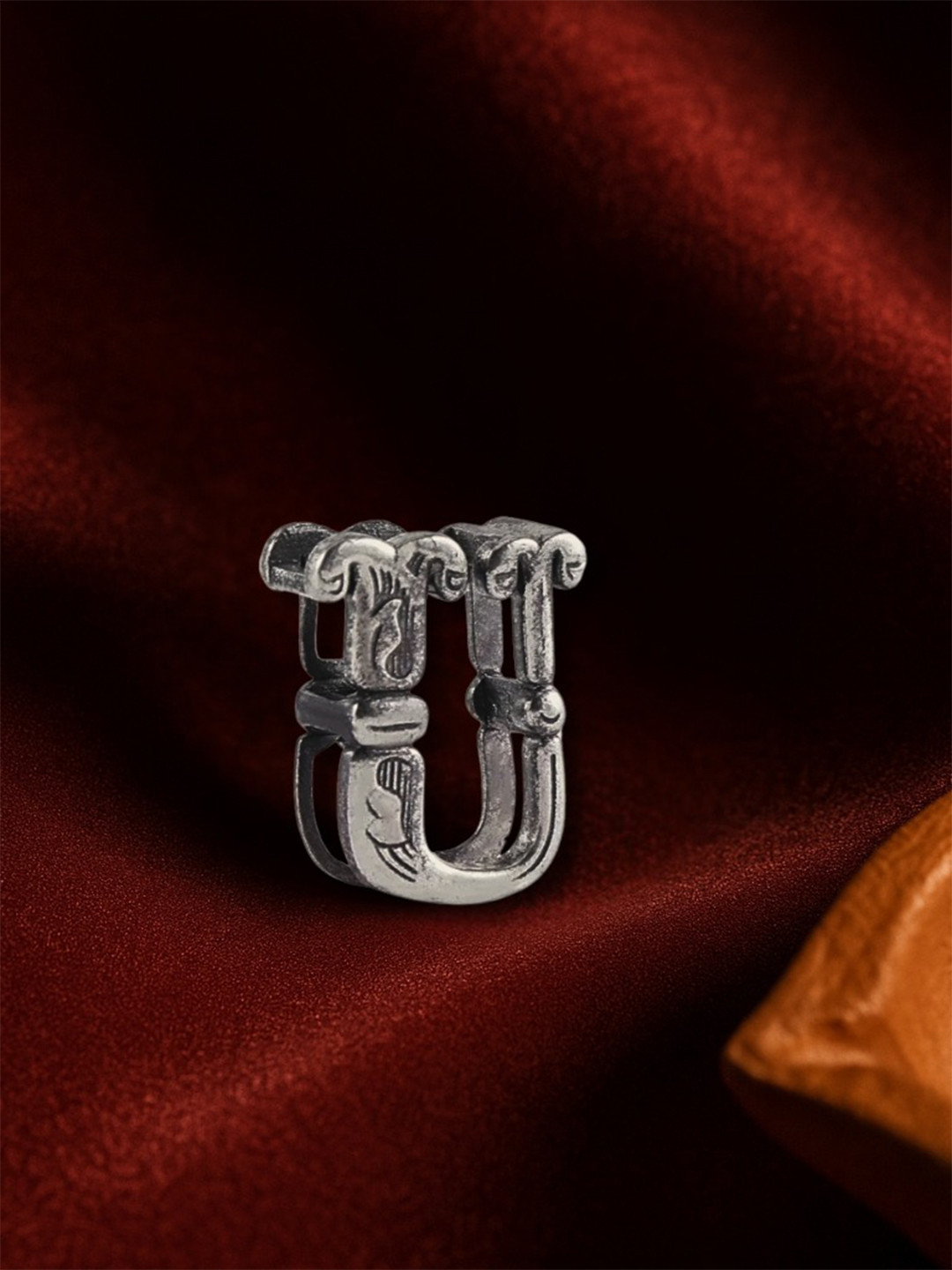 Nipura Men 925 Sterling Silver Rhodium Plated Initial-U Pendant
