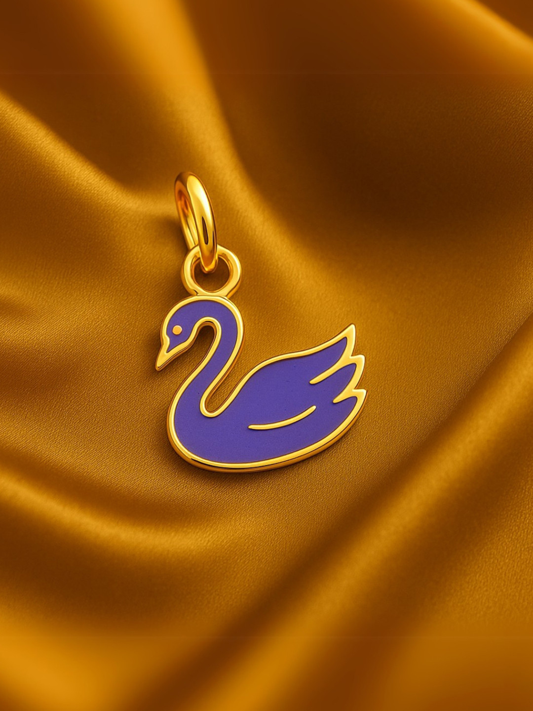 Nipura 925 Sterling Silver 14kt Gold-Plated Swan Charm