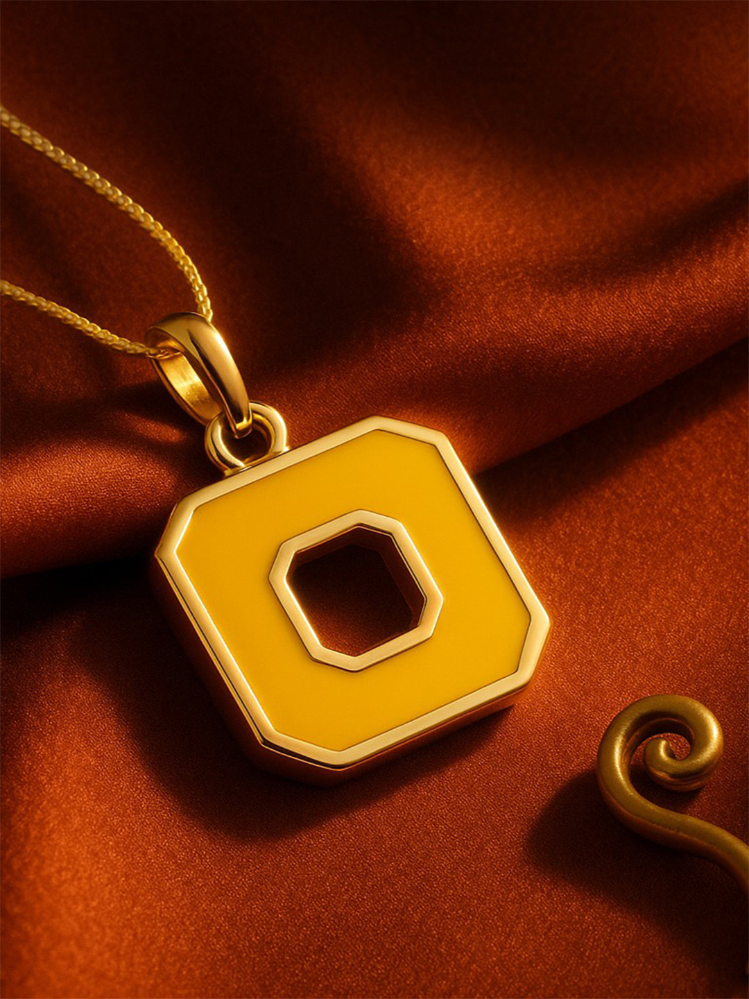 Nipura 925 Sterling Sliver Gold-Plated Square Pendant