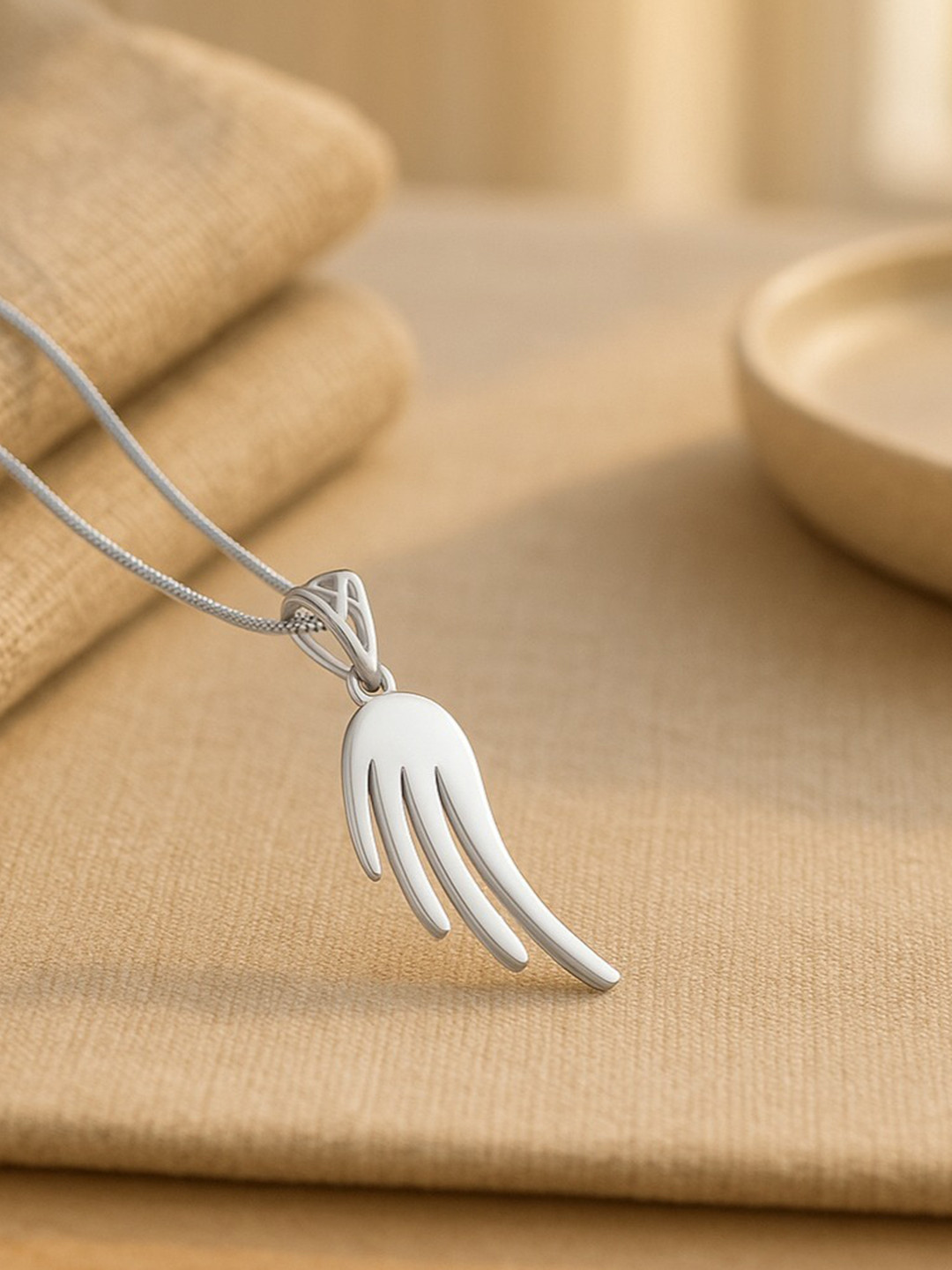 Nipura 925 Sterling Silver Wing Rhodium-Plated Pendant