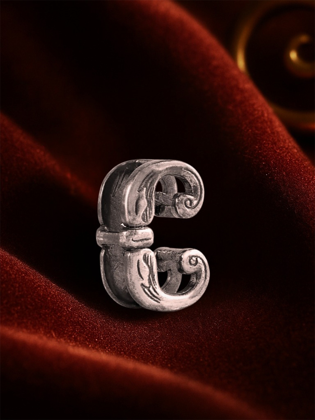 Nipura 925 Sterling Silver Geometric Rhodium-Plated Initial-C Pendant