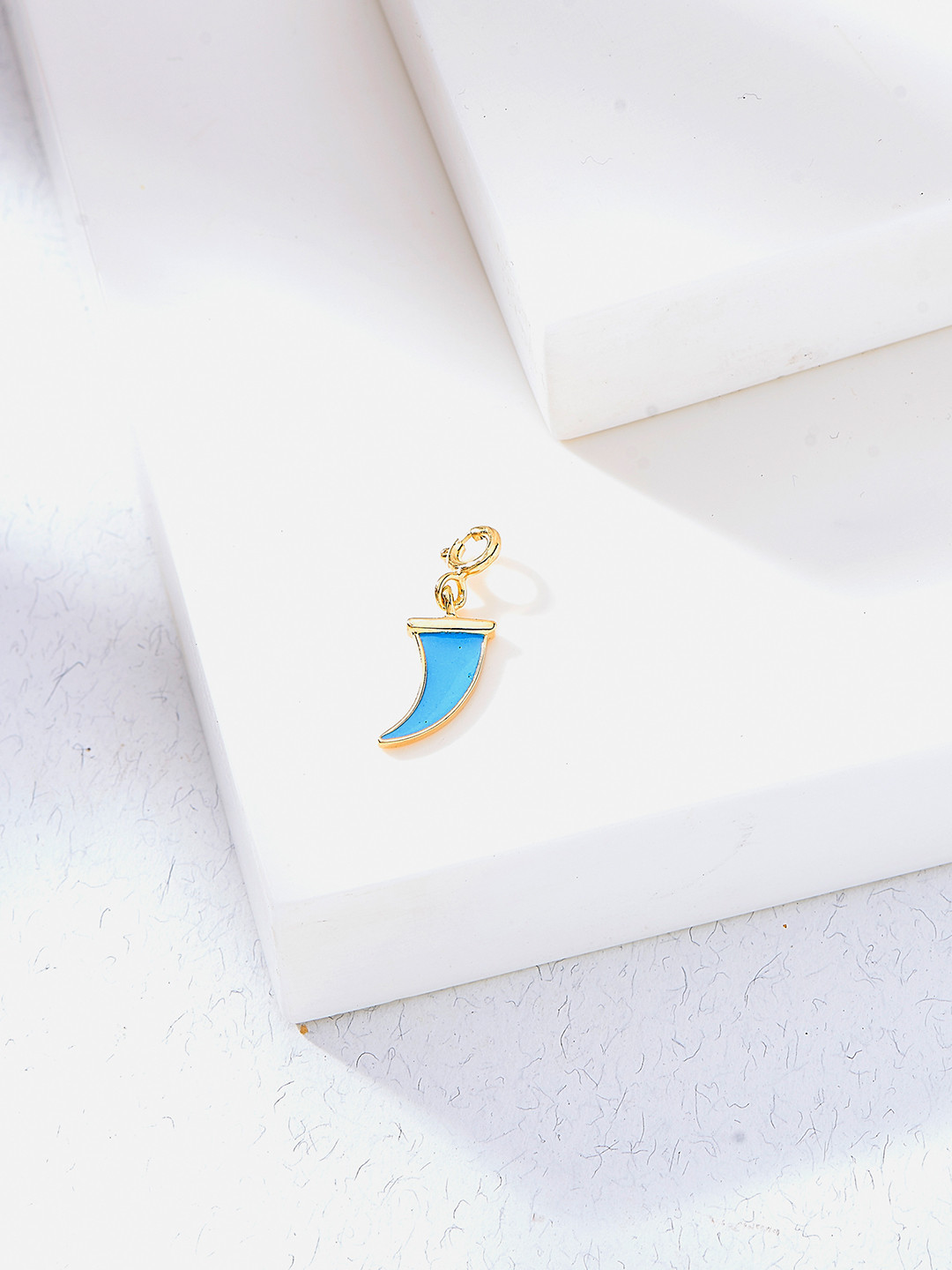 Nipura 925 Sterling Silver 14kt Gold-Plated Classic Enamel Tiger Tooth Charm Charms