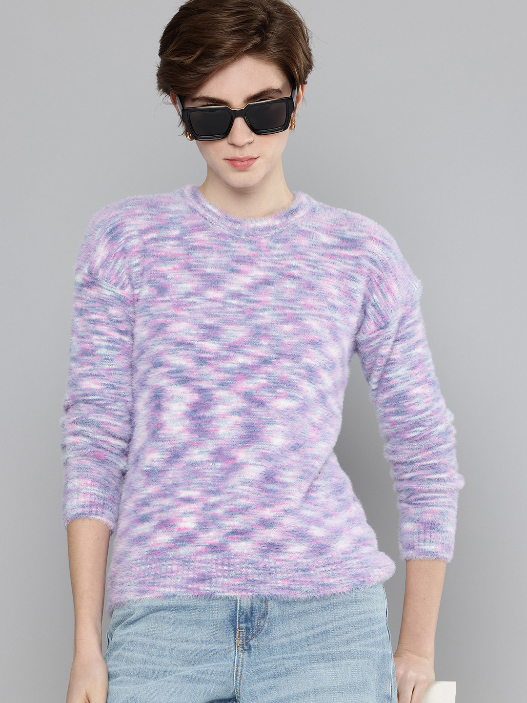 Levis Self Design Fuzzy Relaxed Fit Pullover Sweater