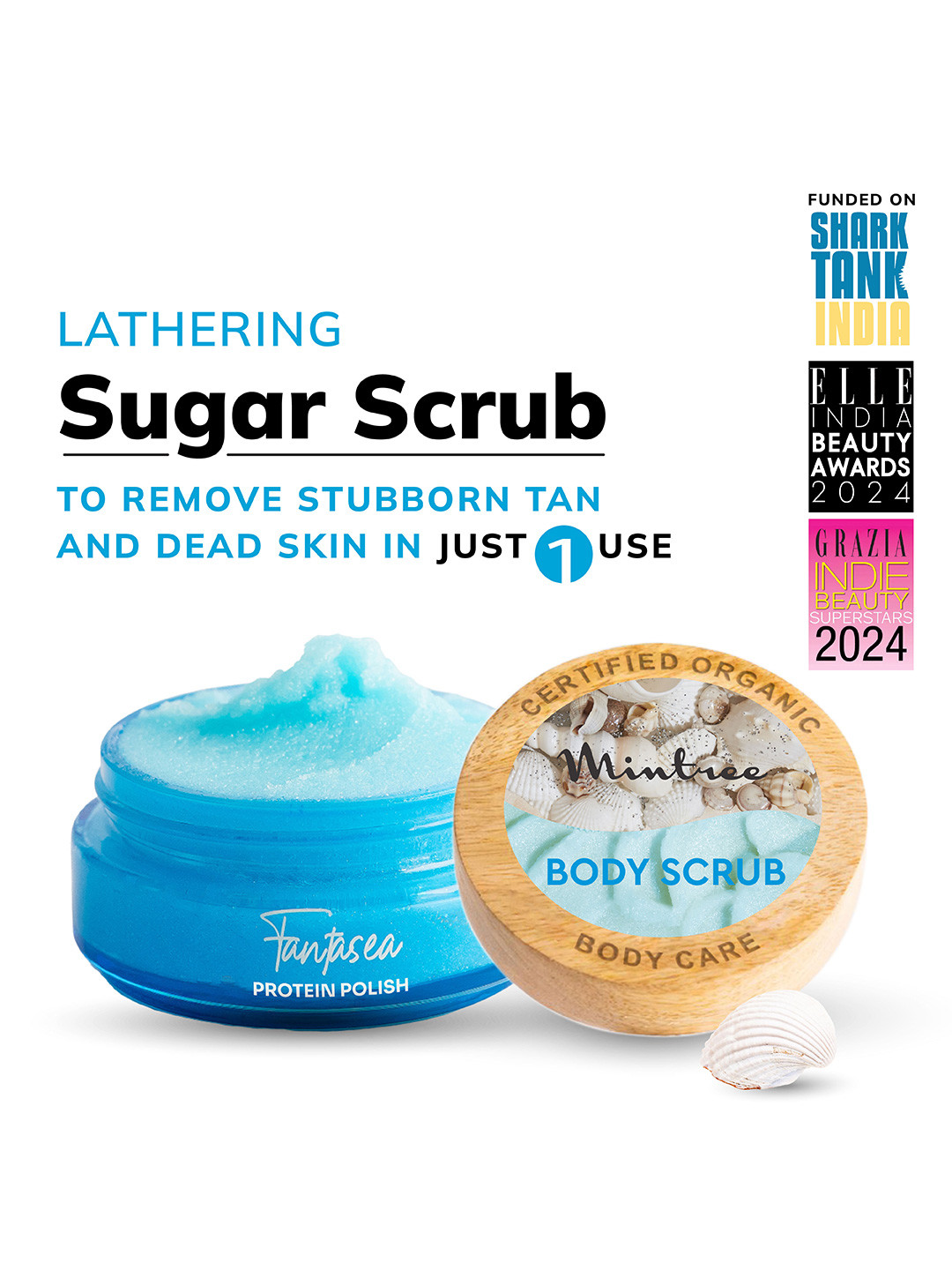 Mintree Fantasea Protein Polish Organic Ocean Sugar Brightening Body Scrub - 150g