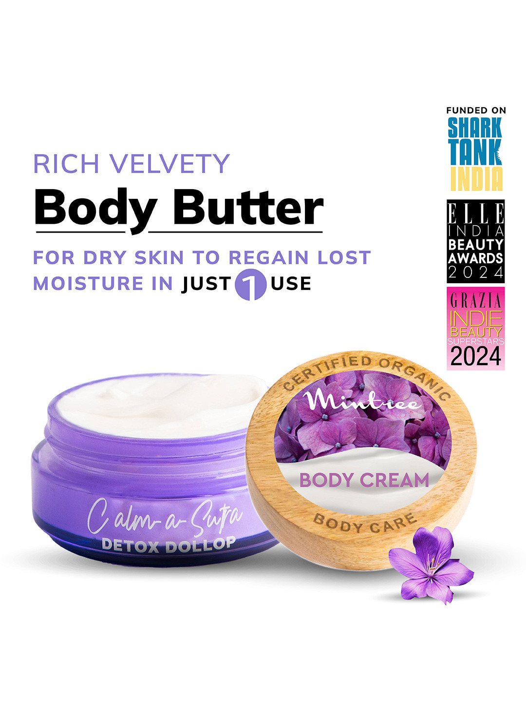 Mintree Calm-A-Sutra Detox Dollop Organic Moisturizing Body Butter with Ceramides - 150g