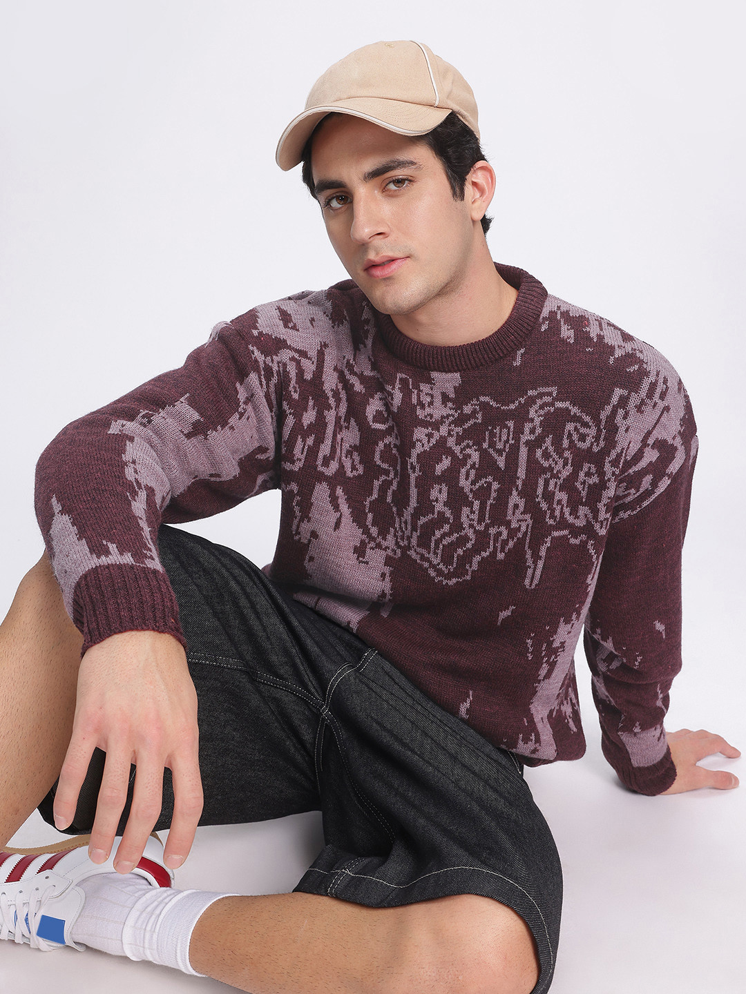 glitchez Abstract Pattern Cardigan