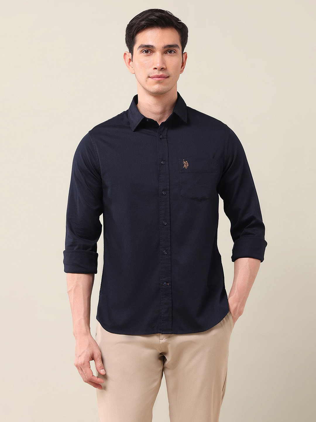 U.S. Polo Assn. Tailored Fit Textured Casual Shirt