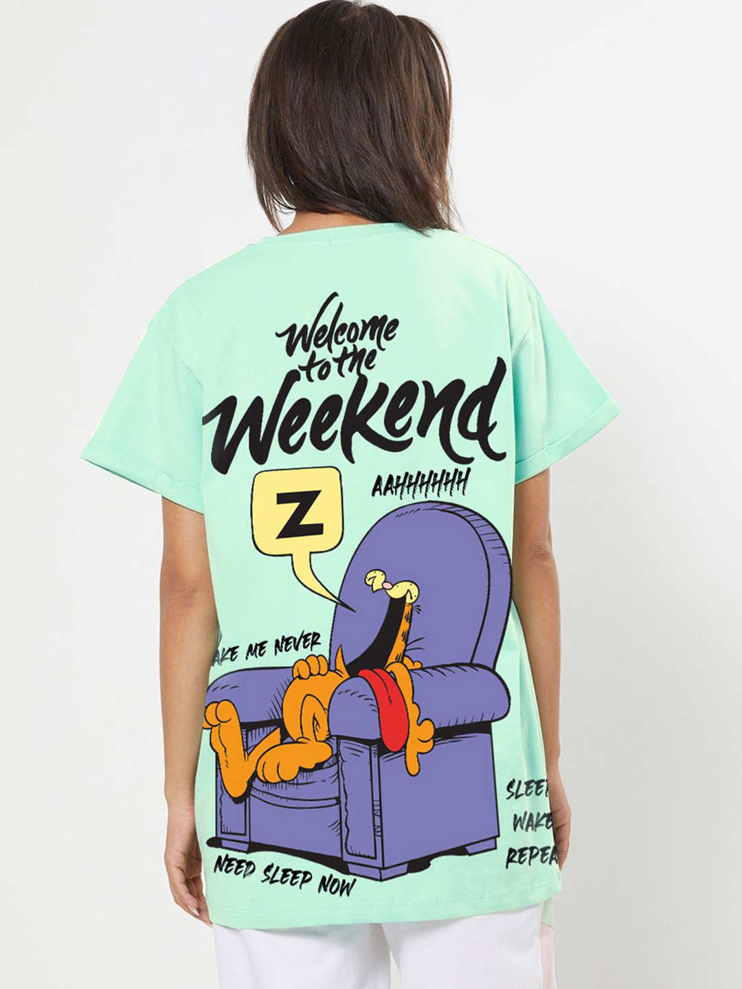 Bewakoof Women Garfield Comic Graphic Round Neck T-shirt