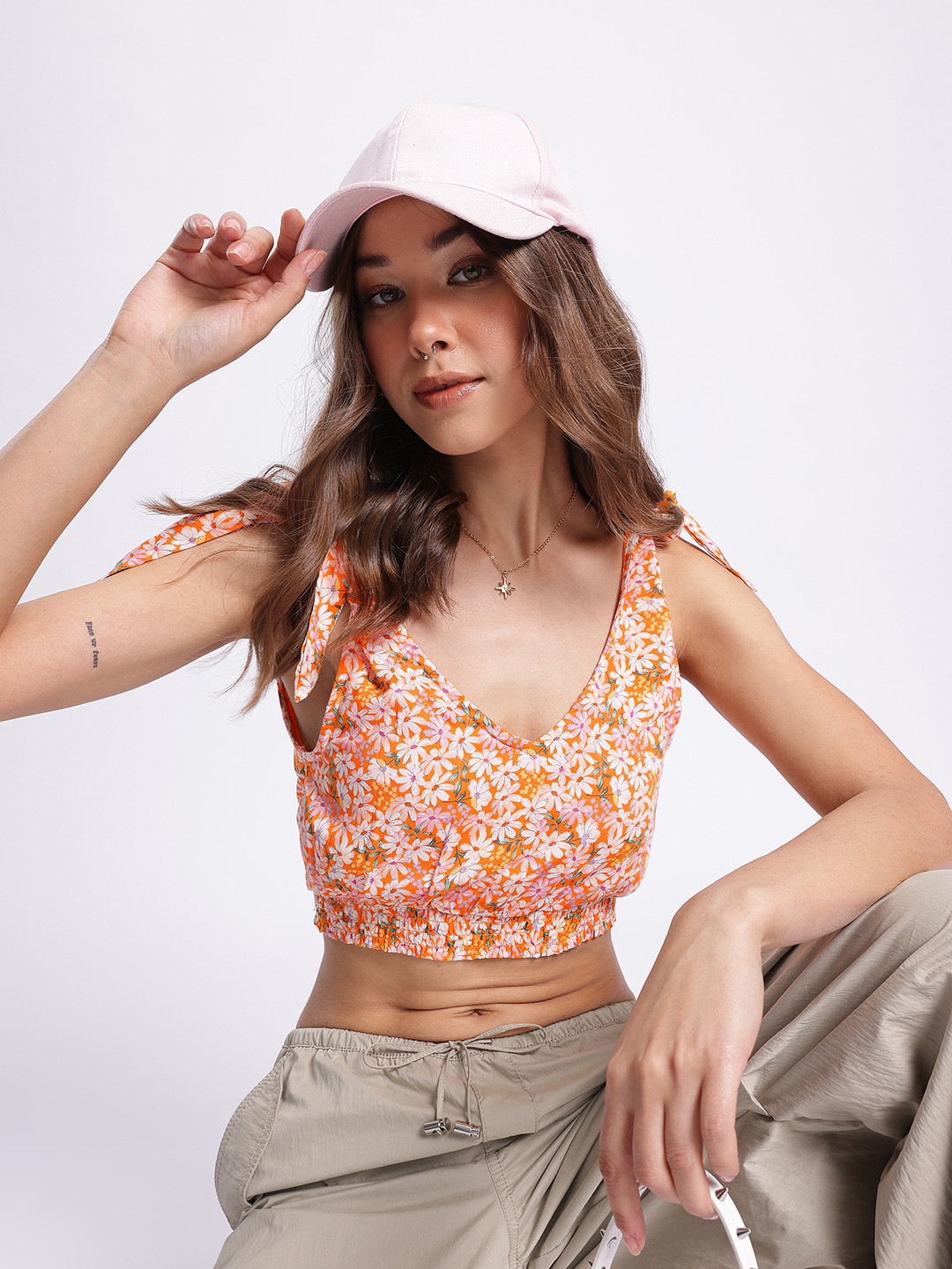 DressBerry Wildflower Fantasy Smocked Crop Top