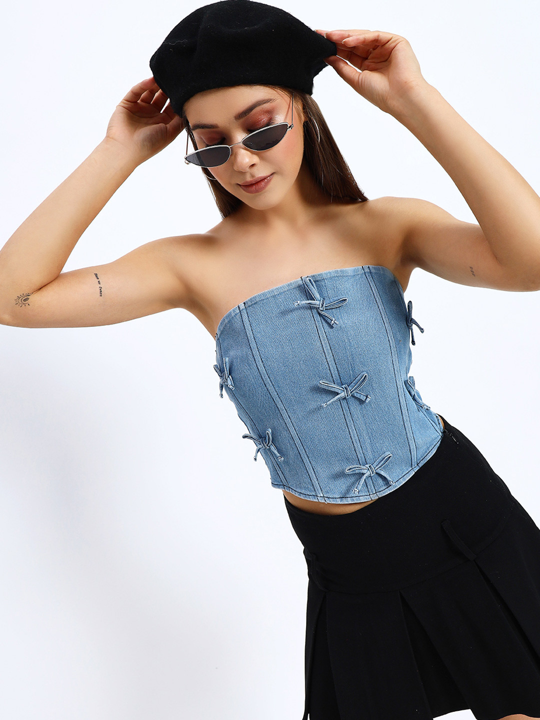 Sugercandy Women Denim Corset Top